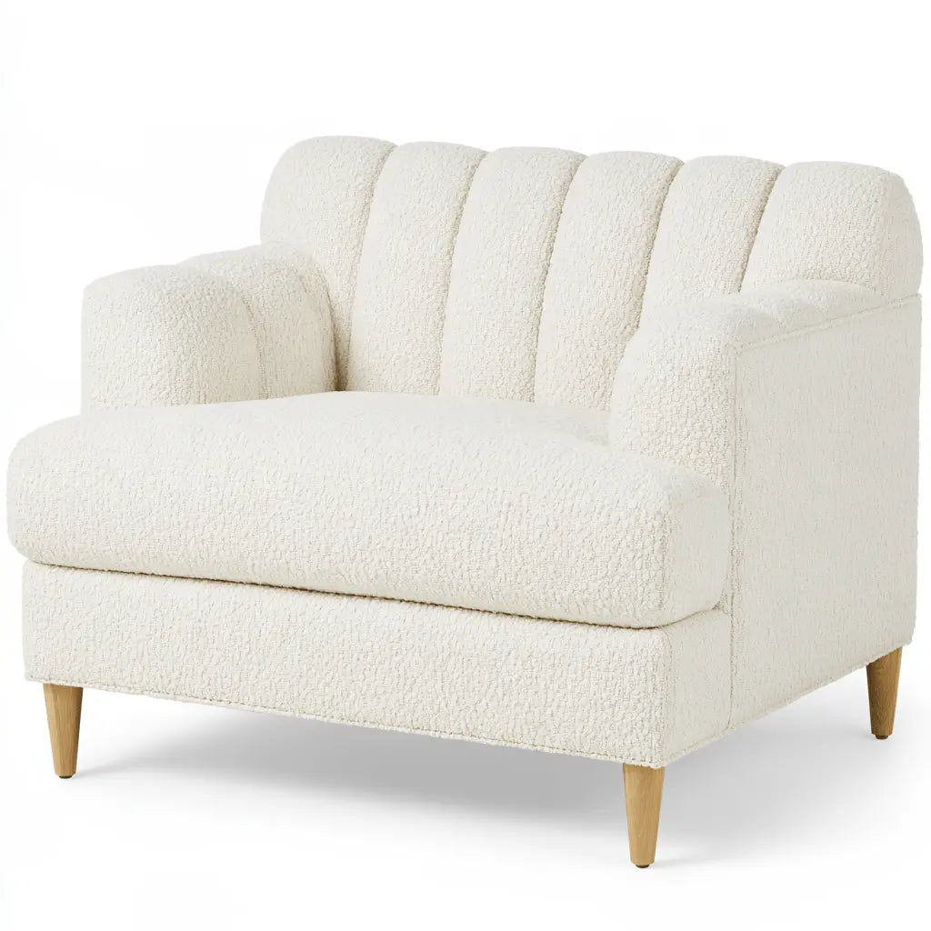 Sofá compacto con respaldo de paneles - beige