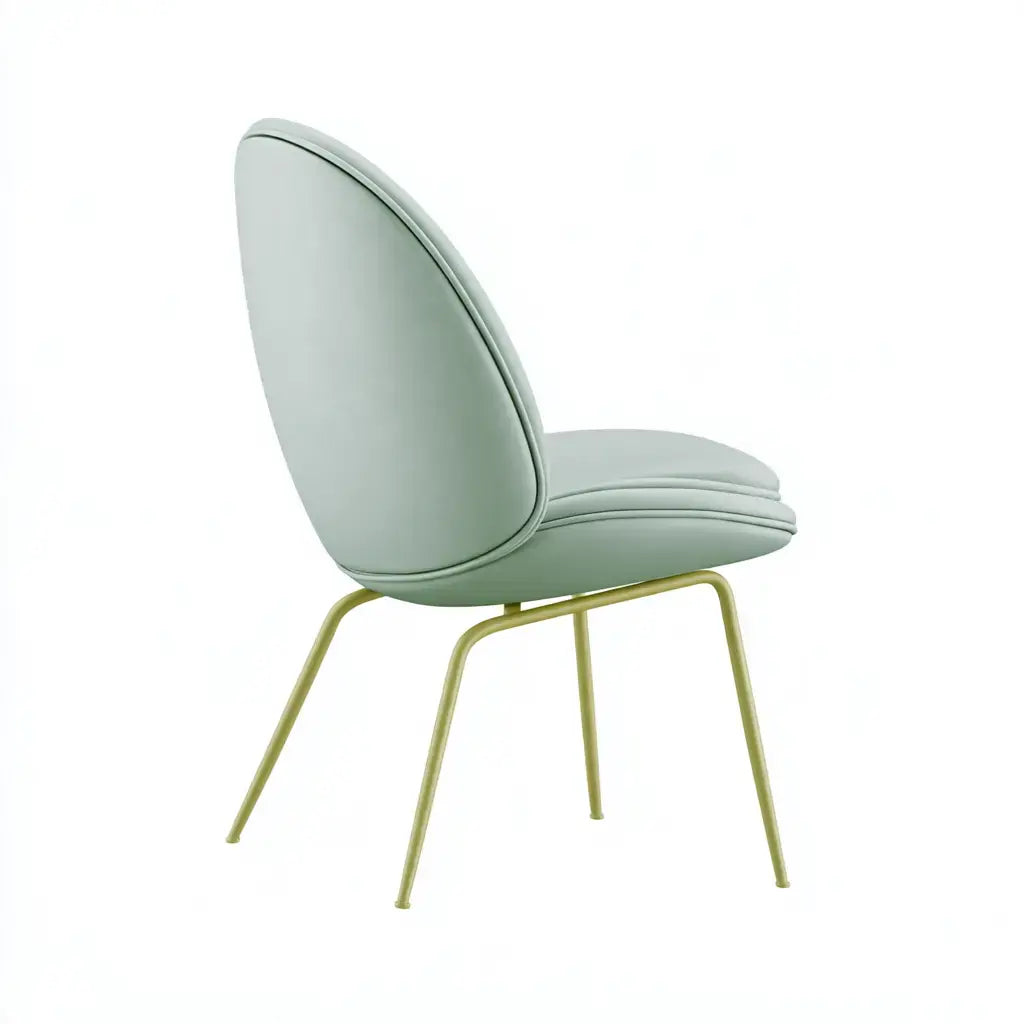 Silla con respaldo curvo y patas finas - verde