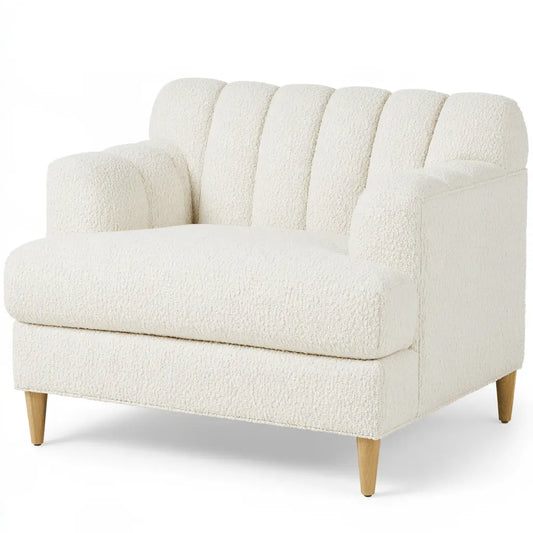 Sofá compacto con respaldo de paneles - beige